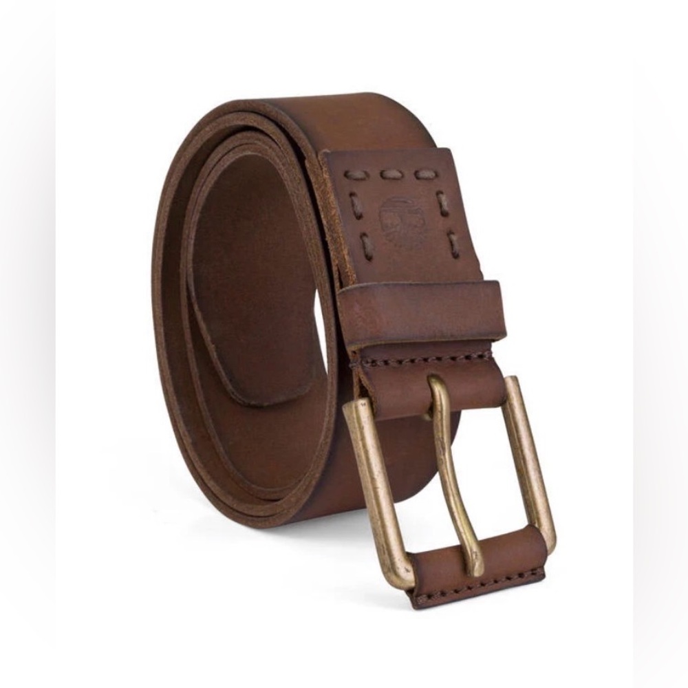 Timberland Men’s Leather Brown Gold Belt B75392 SIZE XL
